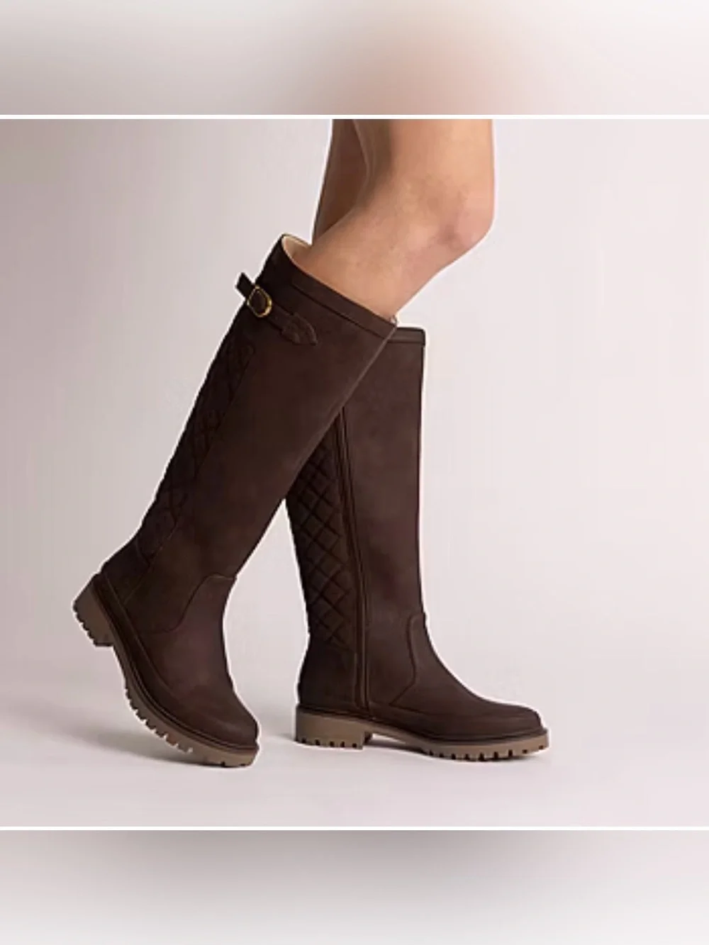 Zemmie Journee Collection Women's Tall Quilted Shaft Brown Riding Boots Size 6.5